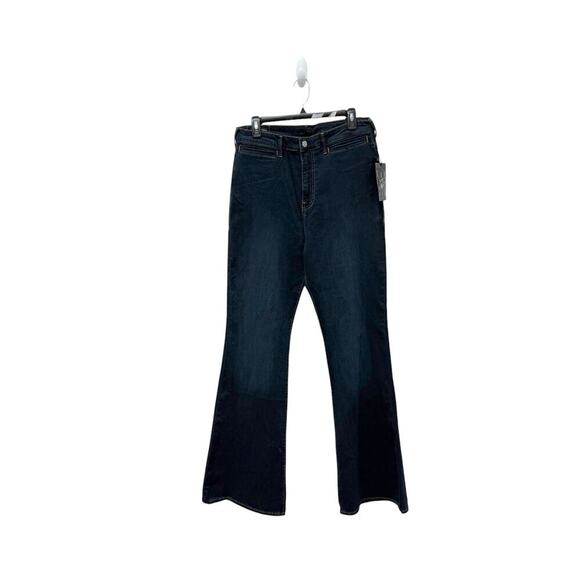 NWT True Religion 11 Lonestar High Rise Trouser Flare Jeans Size 34 - Picture 2 of 10